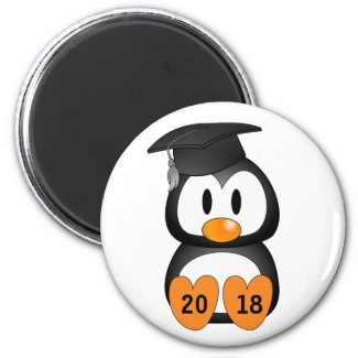 Customizable Graduation Penguin Magnet
