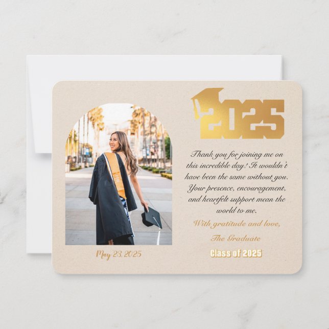 Customizable Graduation Thank You Card (Back)