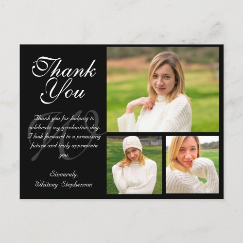 Customizable Graduation Thank You Card 3 Photos