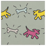 Customizable Graffiti Style Dog Bone Grey Fabric