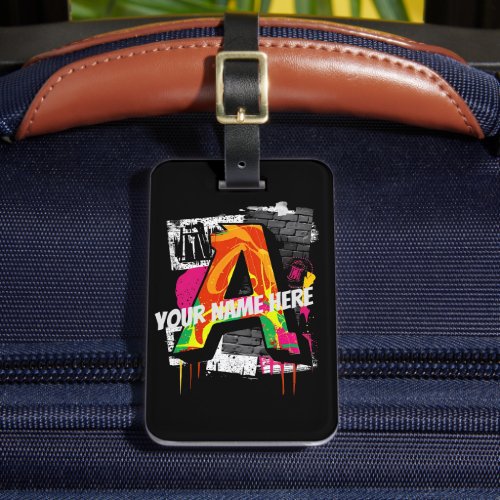 Customizable Graffiti Style Letter A Graphic Luggage Tag