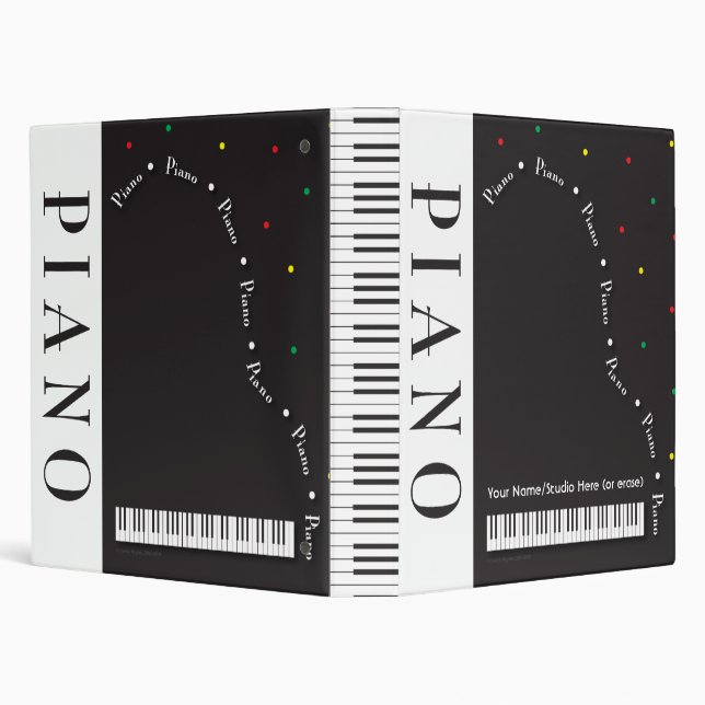 Customizable Grand Piano 1" Binder (Background)