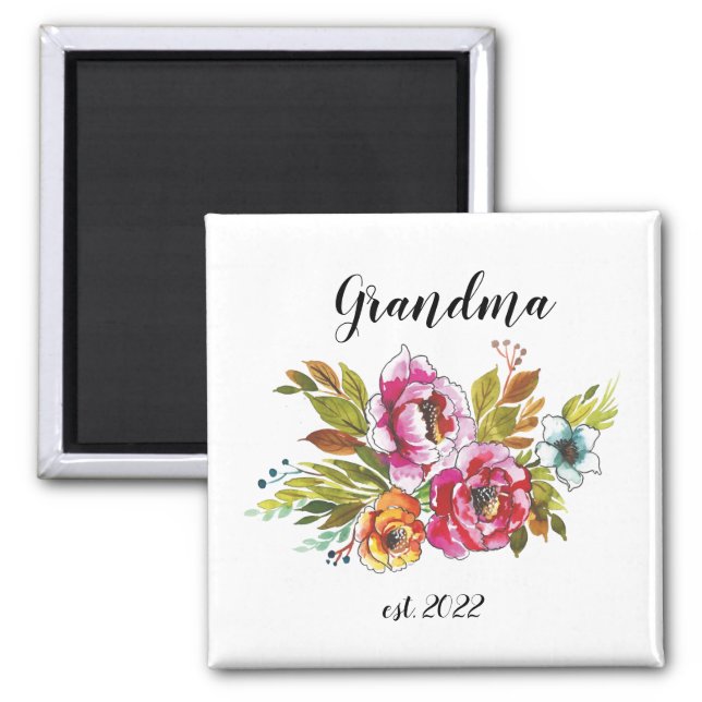 CUSTOMIZABLE Grandma Date - First time Grandma Cof Magnet (Front)