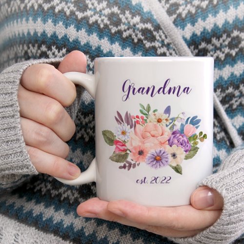 CUSTOMIZABLE Grandma Date _ First time Grandma Coffee Mug