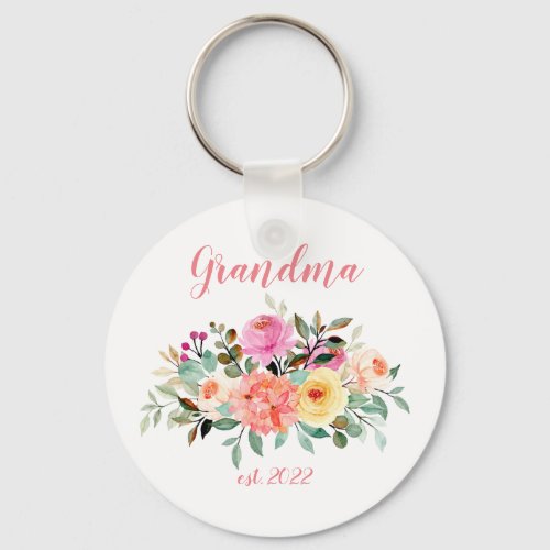 CUSTOMIZABLE Grandma Date _ First time Grandma Keychain