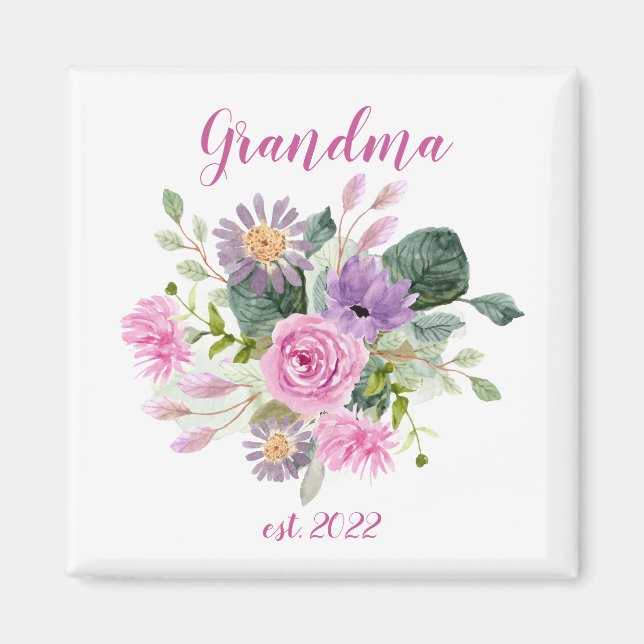 CUSTOMIZABLE Grandma Date - First time Grandma Magnet (Front)