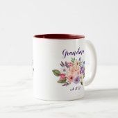 CUSTOMIZABLE Grandma Date - First time Grandma Two-Tone Coffee Mug (Front Right)