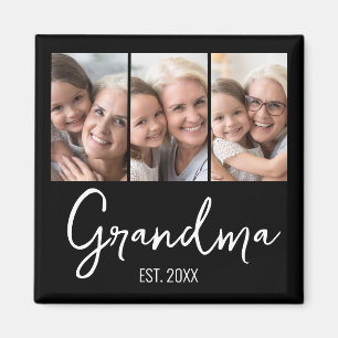 Customizable Grandma Established Year 3 Photo Magnet