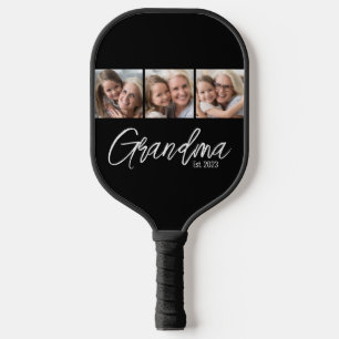 Customizable Grandma Established Year 3 Picture Pickleball Paddle