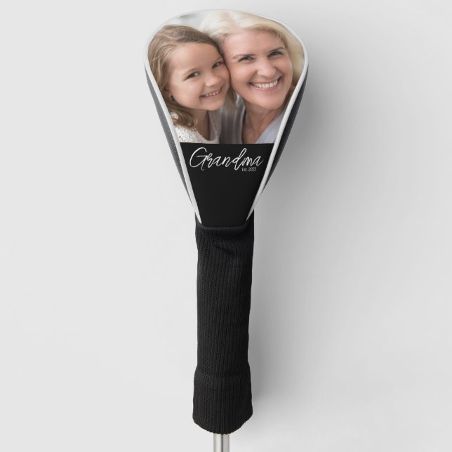 Customizable Grandma Established Year Photo Golf Head Cover (Front)