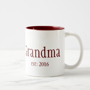 Customizable Grandma established year Two-Tone Coffee Mug