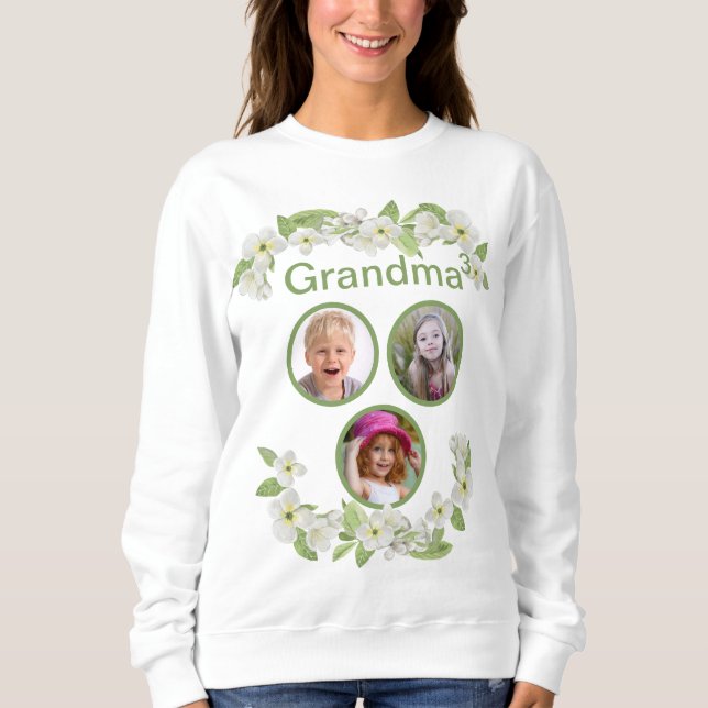 Customizable Grandma of 3 Sweatshirt (Front)