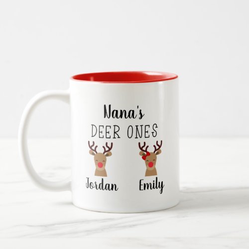 Customizable Grandmas Deer Ones Christmas Two_Tone Coffee Mug