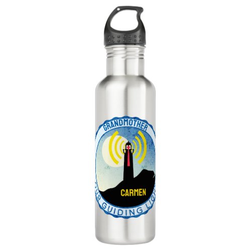 Customizable Grandmother Guiding Light with Name  Stainless Steel Water Bottle