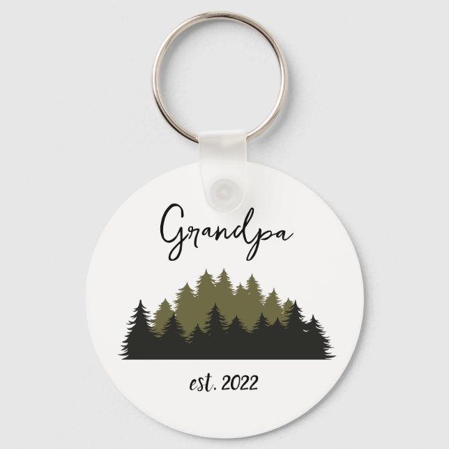 CUSTOMIZABLE Grandpa Date - First time Grandpa Keychain (Front)