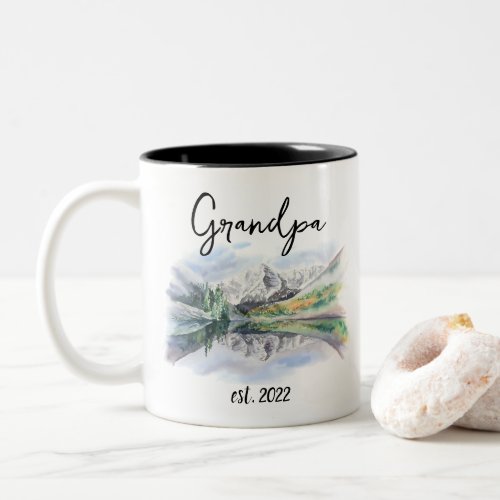 CUSTOMIZABLE Grandpa Date _ First time Grandpa Two_Tone Coffee Mug