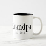Customizable Grandpa established year Two-Tone Coffee Mug