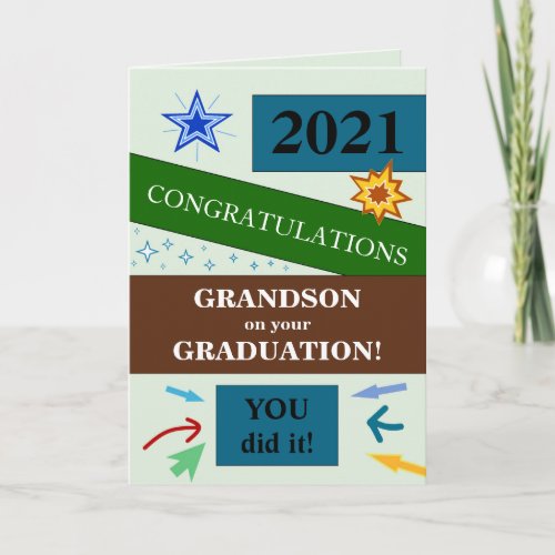 Customizable Grandson Graduation Card 