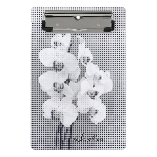 Customizable Graphic Orchid Polka Dots Pattern Mini Clipboard