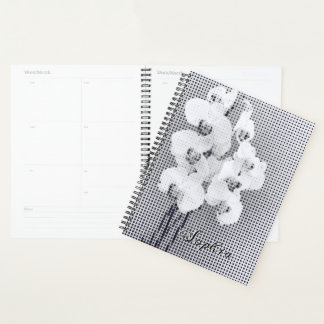Customizable Graphic Orchid Polka Dots Pattern Planner