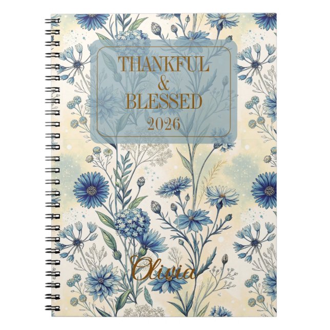 Customizable Gratitude Affirmations for Women Notebook (Front)