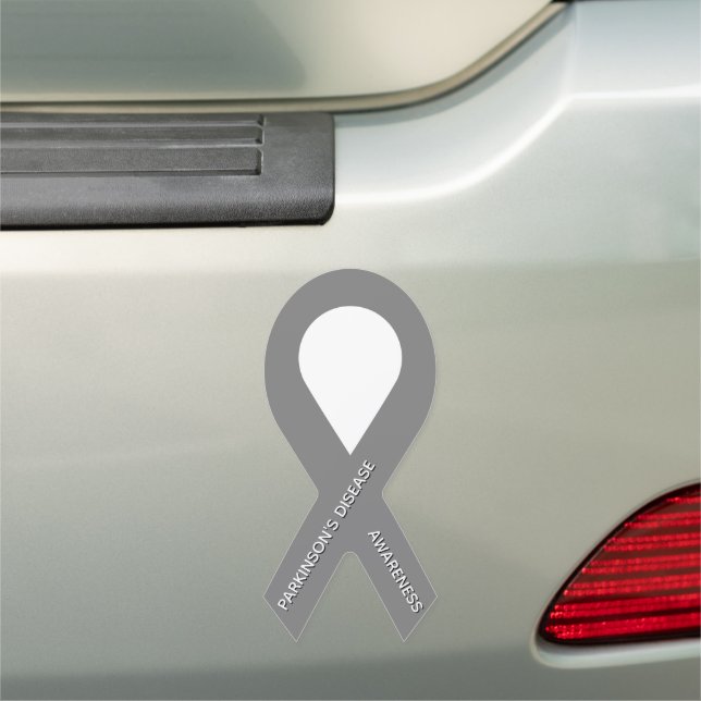 Customizable Gray Awareness Ribbon Car Magnet (In Situ)