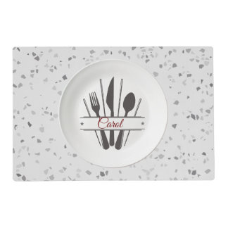 Customizable Gray Granite Elegance Placemat