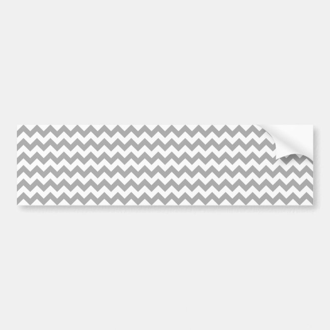 Customizable Gray Zigzag Pattern Bumper Sticker (Front)