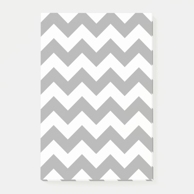 Customizable Gray Zigzag Pattern Post-it Notes (Front)
