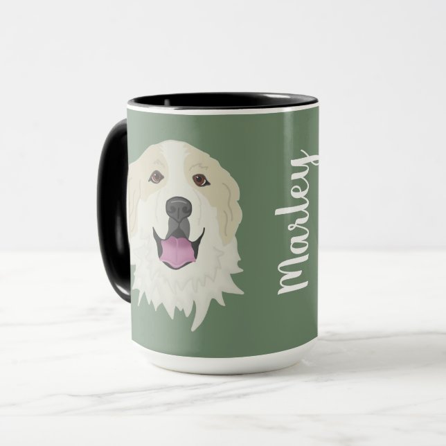 Customizable Great Pyrenees Badger Markings  Mug (Front Left)