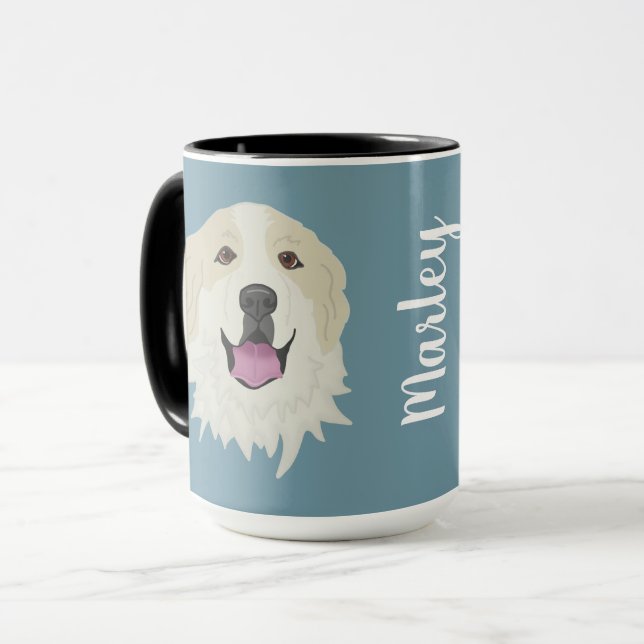 Customizable Great Pyrenees Badger Markings  Mug (Front Left)