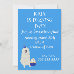 Customizable Great Pyrenees  Birthday Invitation