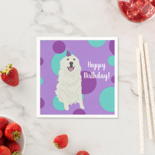Customizable Great Pyrenees  Birthday  Napkins