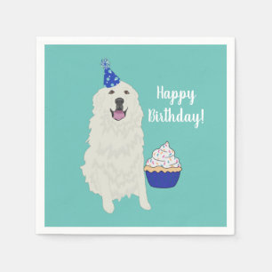 Customizable Great Pyrenees Birthday Napkins
