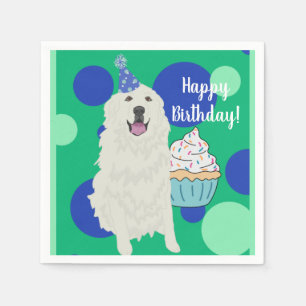 Customizable Great Pyrenees  Birthday Napkins