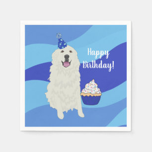Customizable Great Pyrenees Birthday Napkins