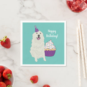 Customizable Great Pyrenees Birthday Napkins
