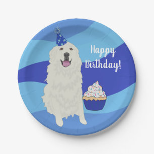 Customizable Great Pyrenees Birthday  Paper Plates
