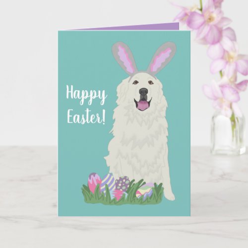 Customizable Great Pyrenees Easter Card