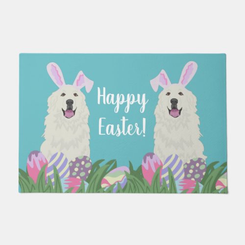 Customizable Great Pyrenees Easter  Doormat