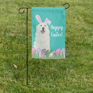 Customizable Great Pyrenees Easter Garden Flag