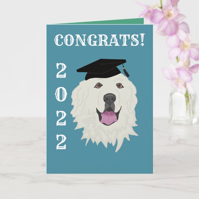 Customizable Great Pyrenees Graduation Card (Orchid)