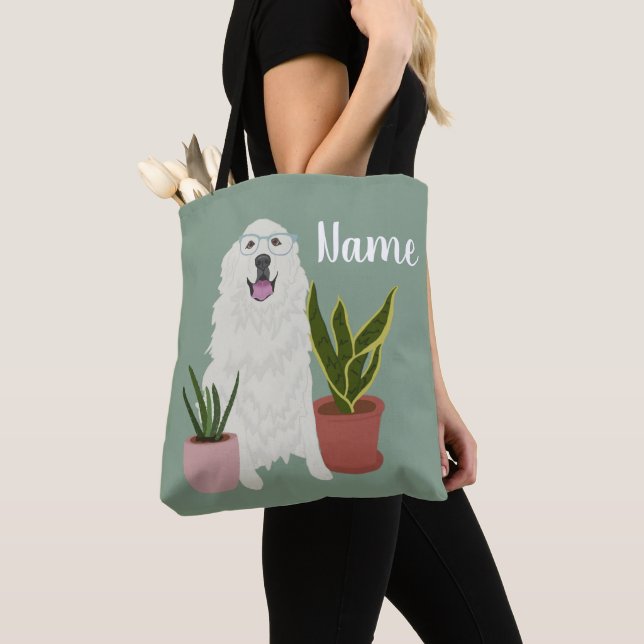 Customizable Great Pyrenees Tote Bag (Close Up)