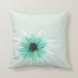 Customizable!! Green Aster hand painted floral Throw Pillow