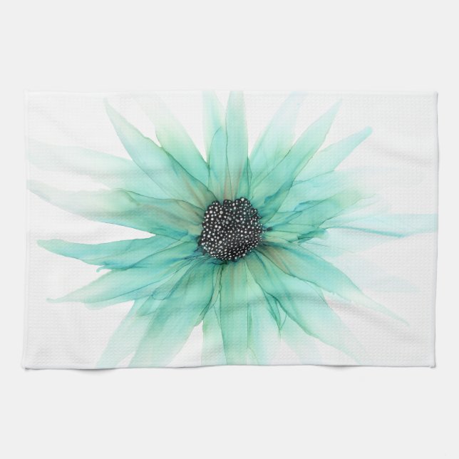 Customizable! green aster--large flower- kitchen towel (Horizontal)