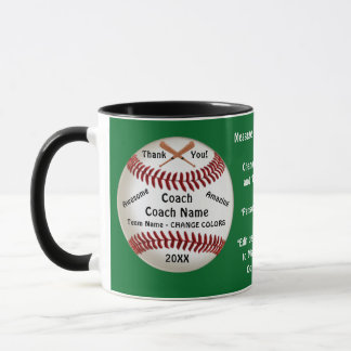 Customizable Green, Baseball Coach Thank You Mug, Mug