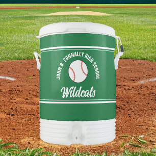Customizable Green Baseball Team Beverage Cooler