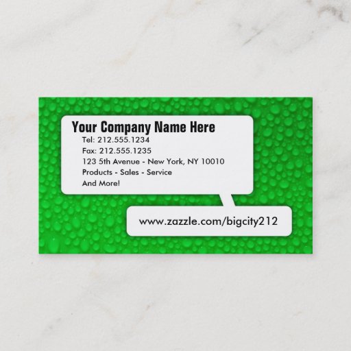 Customizable CUSTOMIZABLE Green Business Card