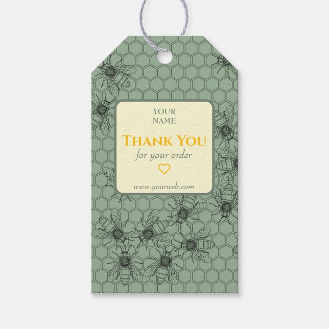 Customizable Green Business Thank You Tag (Front)