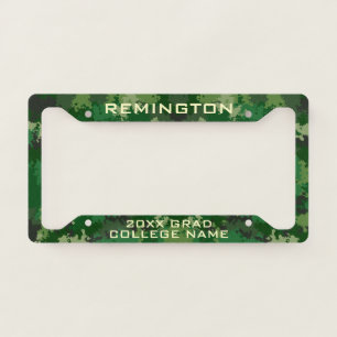 Customizable Green Camouflage Cool Camo Graduation License Plate Frame